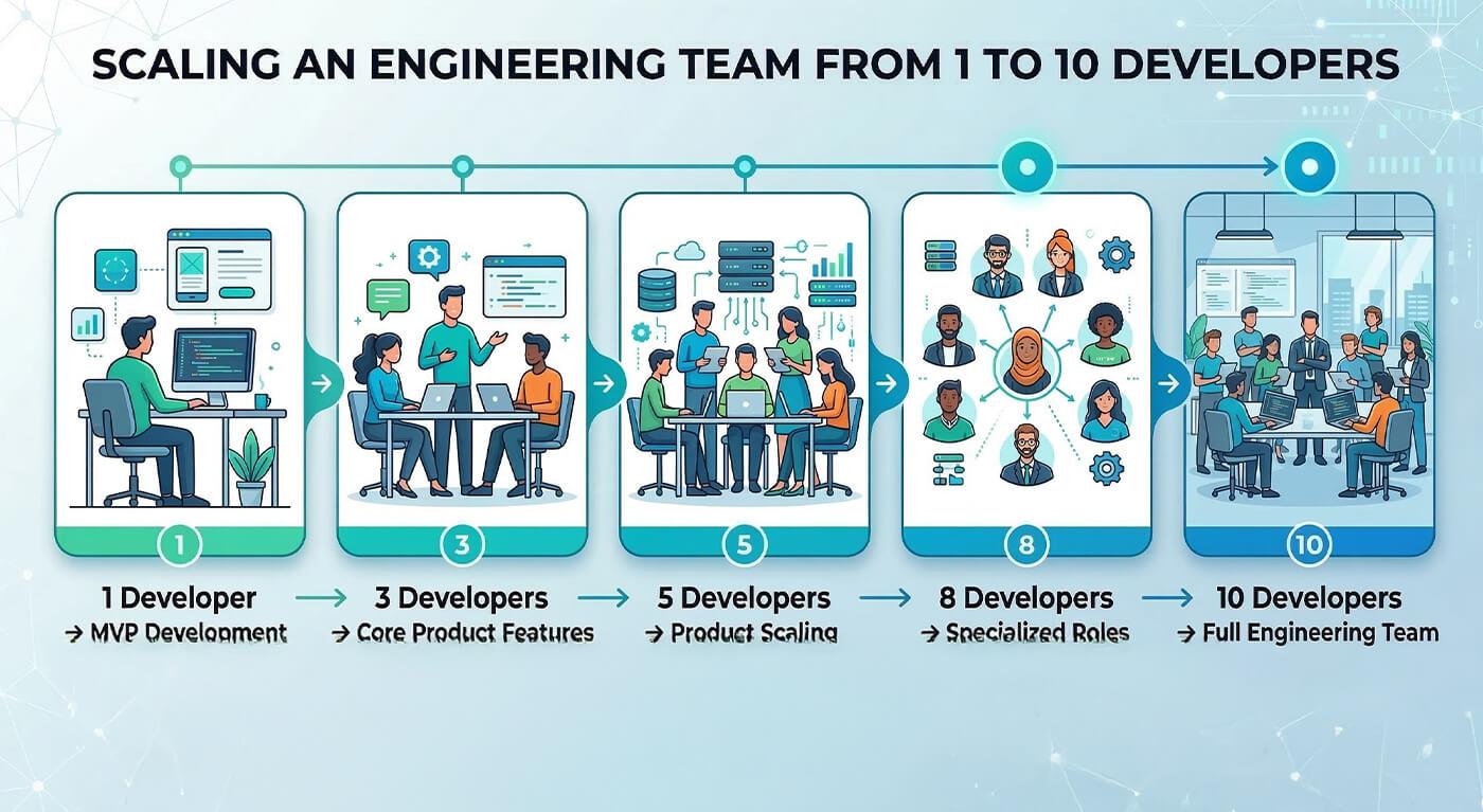 Scaling an Engineering Team from 1 to 10 Developers